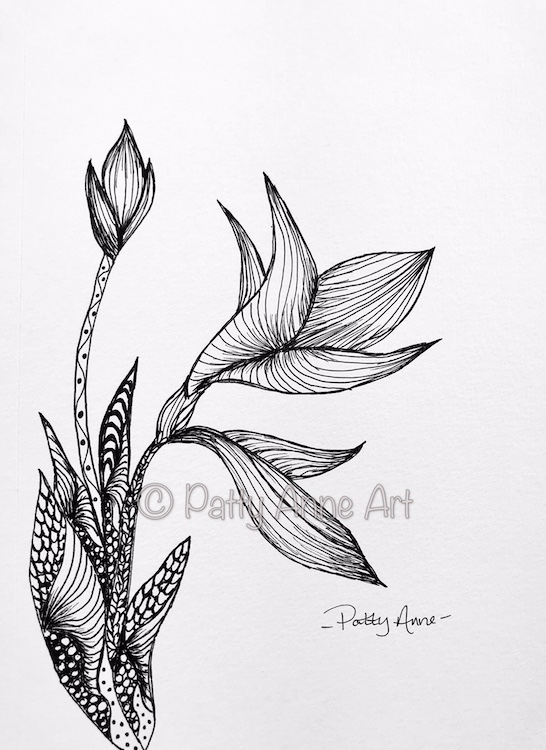 Floral ink doodle